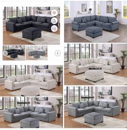 $499 sectional couch with ottoman