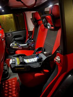 custom seat cover for jeep wrangler red black stripe