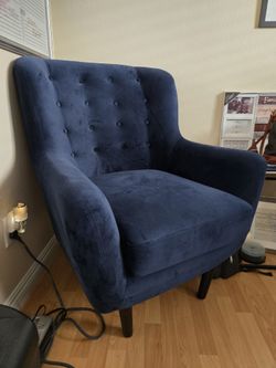 Velvet Navy Blue Chair
