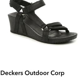 Teva New Women's Ysidro Wedge 9-10 Leather Black

