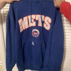 New York Mets MLB Blue Adidas Hooded Sweatshirt - Adult XL