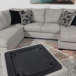 By Ashley Megginson Storm Double Chaise Sectional Couch 