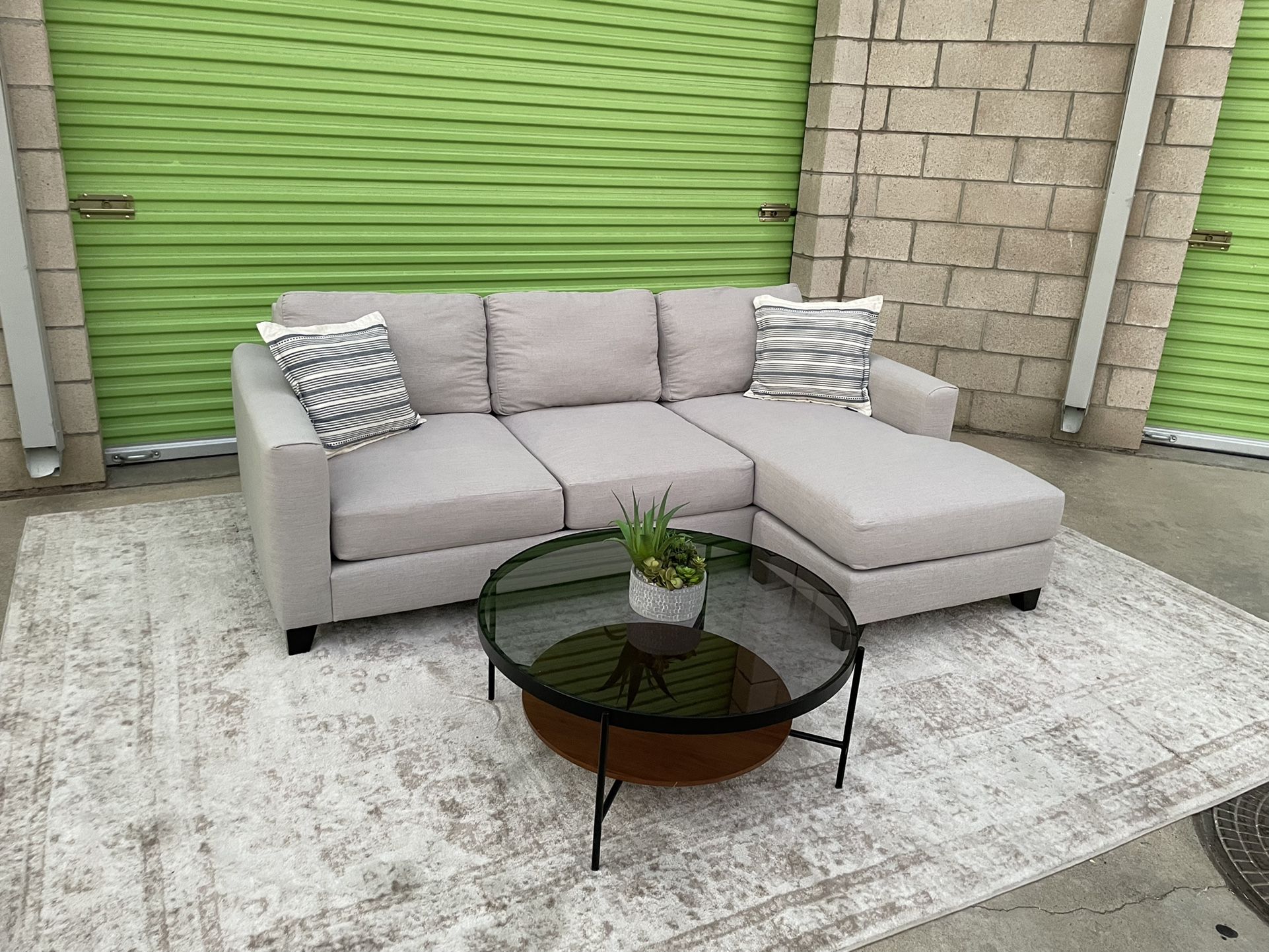 Gray Living Spaces Sectional Reversible Chaise