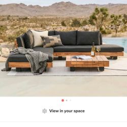 BRAND NEW Outdoor Low Corner Sectional Sofa Set - Slate Gray