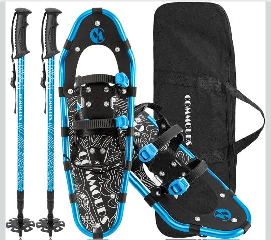 COMMOUDS Lightweight Snow Shoes for Men Women Youth Kids, Fully Adjustable Bindings, 25 inch