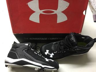 Baseball cleats Under armor black with white trim