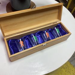 Rare Wonka Movie Promotional Shot Glass Set 