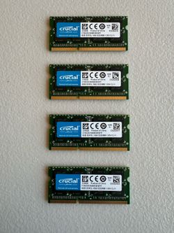 Crucial 32GB Kit (4x 8GB) DDR3L-1600 SODIMM RAM for Mac & Laptop - CT8G3S160BM