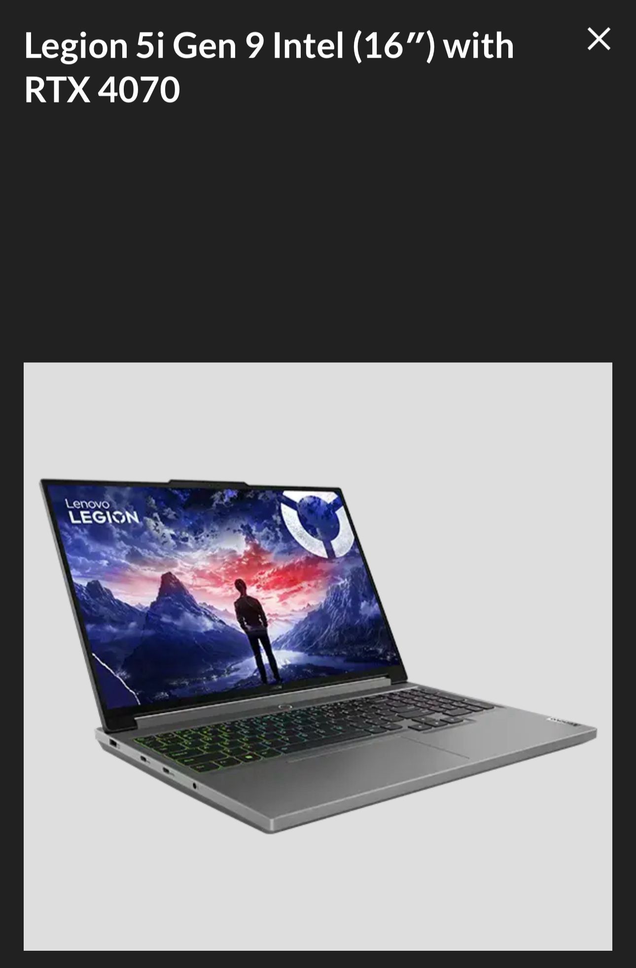 Legion i9 14900 / 4070 / 240hz Laptop - Trade PC