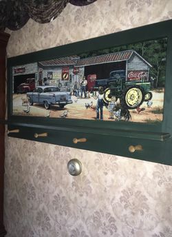 Coca-Cola & John Deere Tapestry and Coat Rack