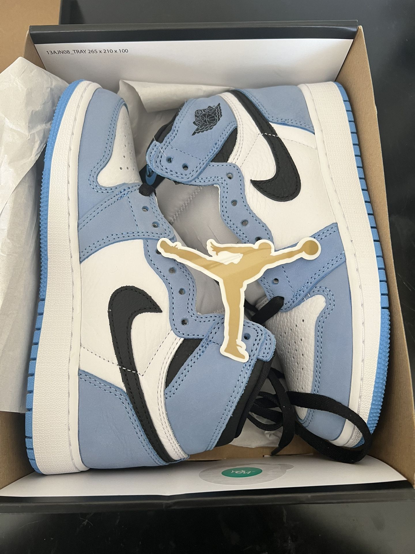 Jordan 1 High Og University Blue Sz 5 Youth/ 6.5 Woman