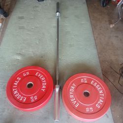 Bumper Plates and 6ft bar new
