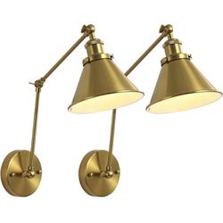 Gold Swing Arm Wall Sconce