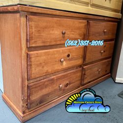 Heavy Duty  Wood Oak 6 Drawer Dresser 
