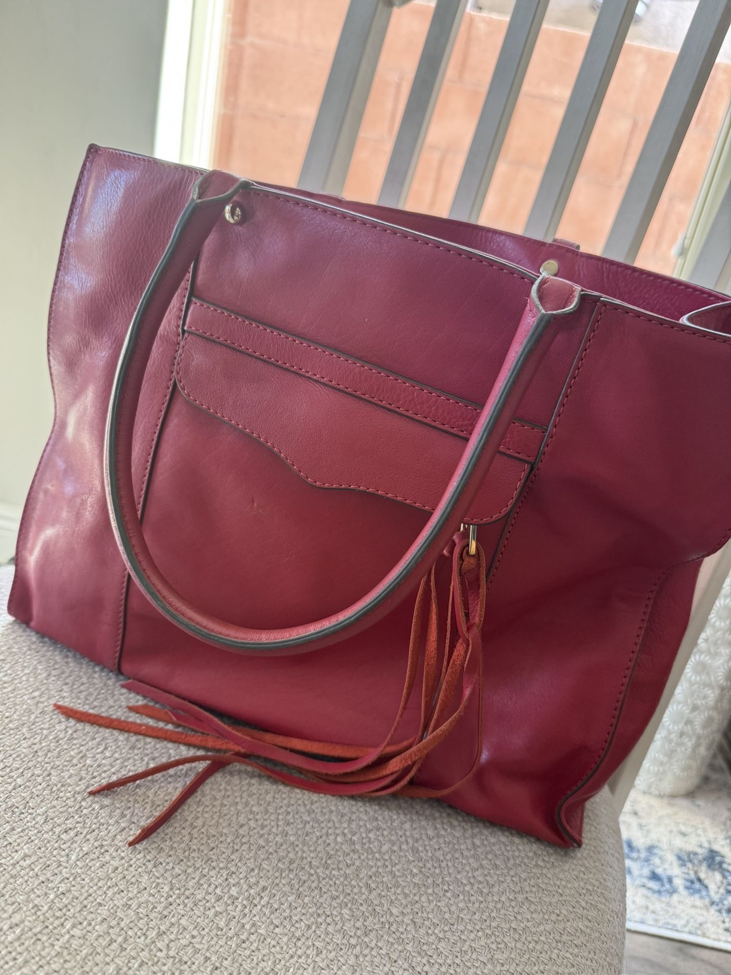 Rebecca Minkoff Red Leather Tote Bag/purse