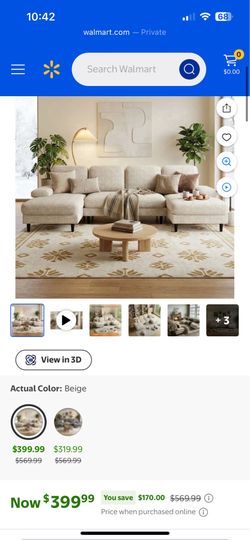 Brand new sectional couch 6 seat U shaped Sofa Beige