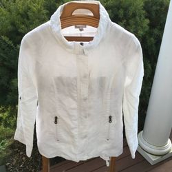 Puli Size 8 Womens Cotton White Coat Jacket with Synthetic Lining