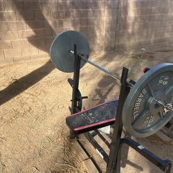 Workout bench with weights