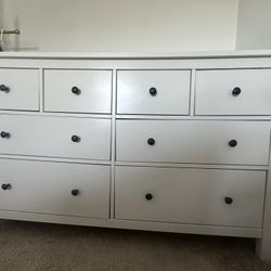 IKEA HEMNES 8-drawer dresser, white stain, 63x37 3/4 "