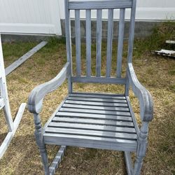 Gray Wooden Rocking Chair 