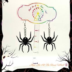 Black Spider Earrings Woman’s Halloween Costume Rave Outfit Clothes Escape 