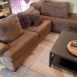 Brown L Sectional - Crazy comfortable!