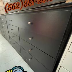 Black Eight Drawer Dresser With Rails New Chest Comoda 