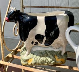 Vintage Warren Kimble Cow planter