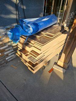 Wood laminate flooring.