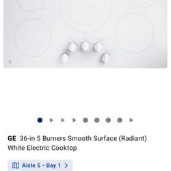 GE profile 36inch cooktop in white