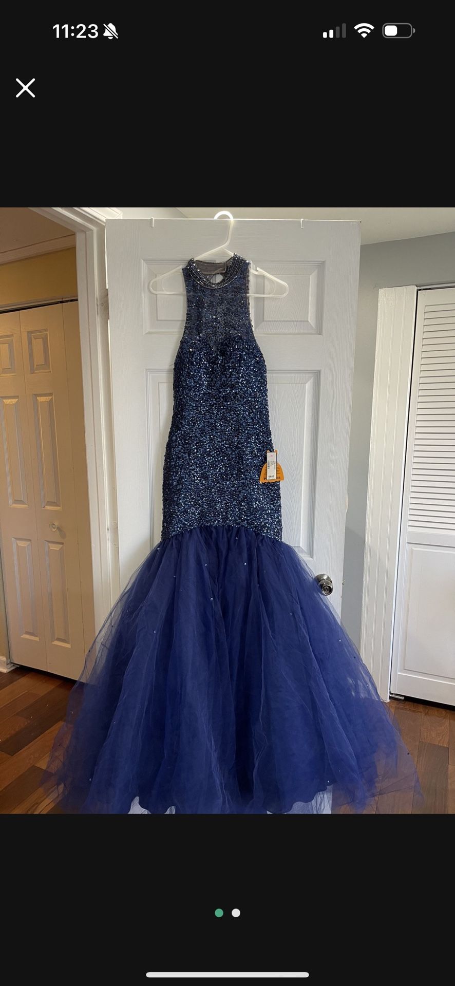 Navy Blue Morilee Prom Dress Size 2