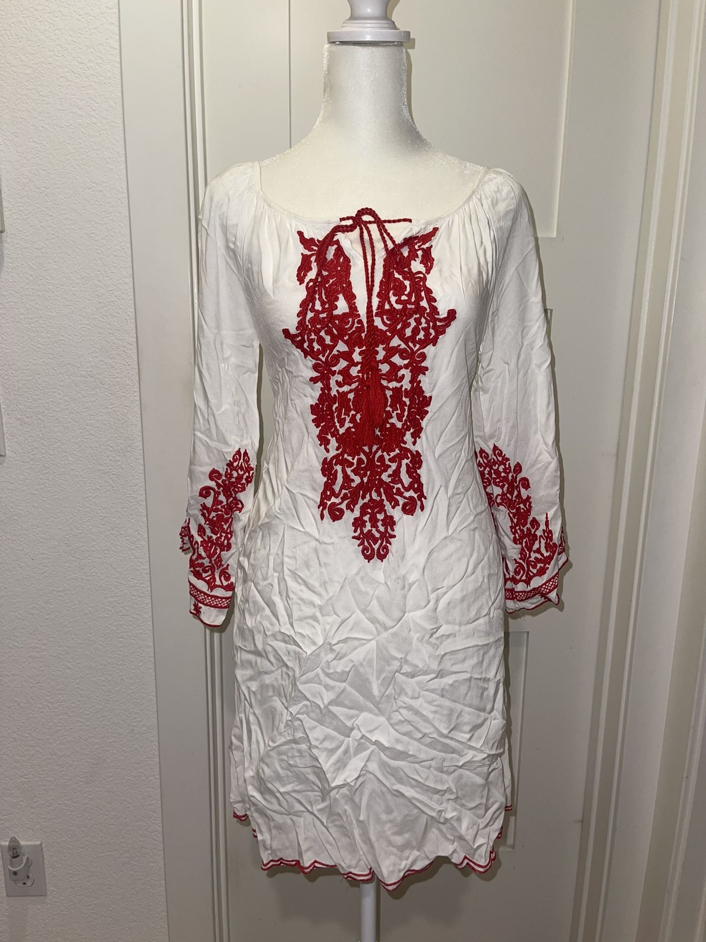 Red And White Tunic Dress