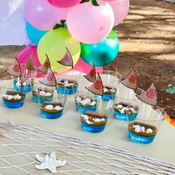 Moana handmade/painted 12 sail set for jello or cake topper selling my last set look beautiful