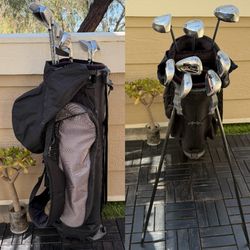 King Cobra Golf Club Set Men’s LH 8pc Iron 55g YS Low Kick Graphite&Baffler Hybrid &Bag w/Rain Cover
