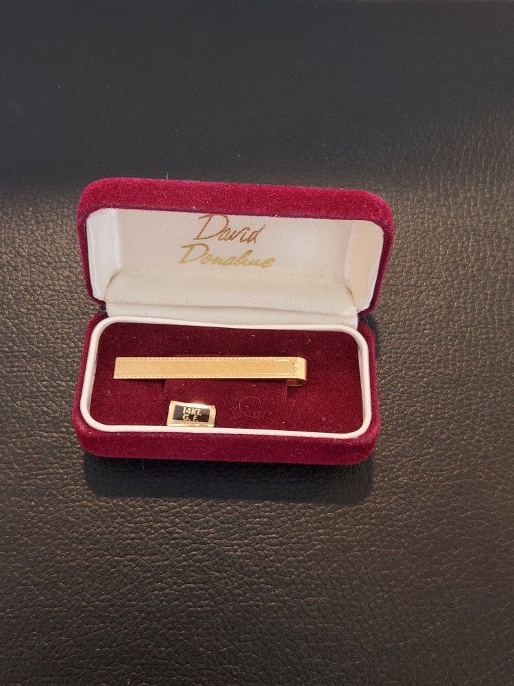 14 K Gold Filled Tie Clip, David Donahue, New In Box