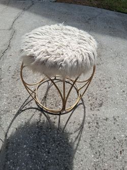 Shag And IRON STOOL/FOOTSTOOL