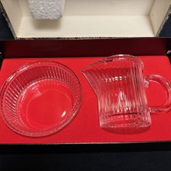 Vintage Mcm Dansk Crystal Sugar, And Creamer Set