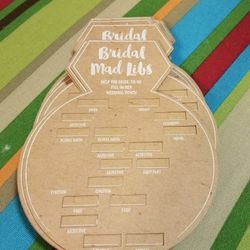 Bridal shower mad libs