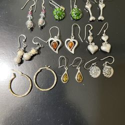 EARRINGS THEY ALL PURE SILVER 925 EACH ONE $16 