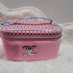 Juicy Couture Pink Velour Cosmetic Bag Travel Case 2024 Brand New With Tags 