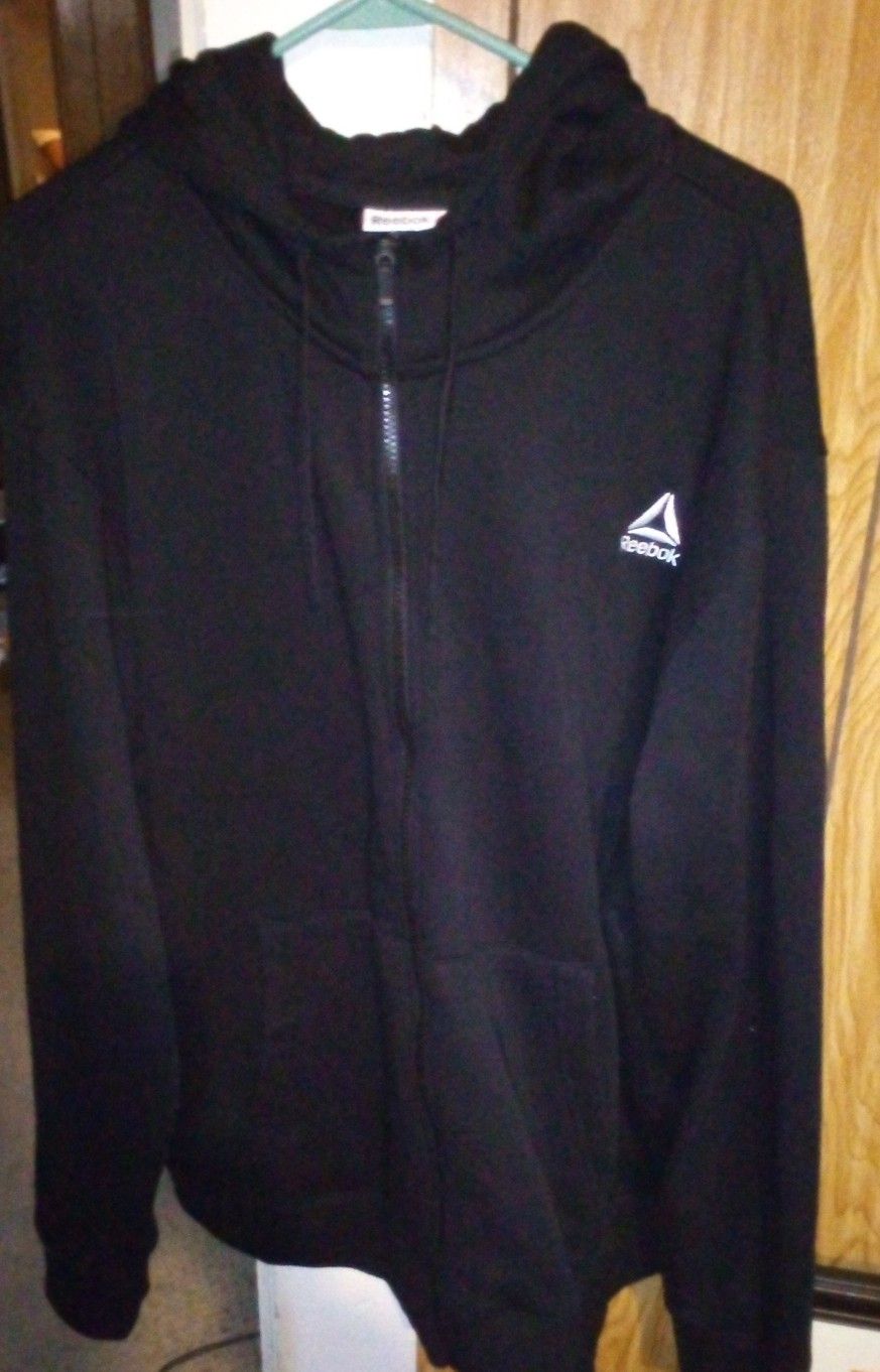 Nwot Black Reebok Hoodie Zip Up