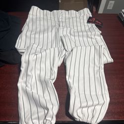 Adult Large All Star Black Pinstriped Baseball Pants