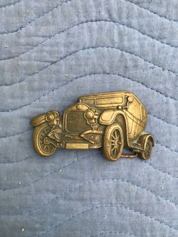 Vintage Brass Car Belt Buckle
