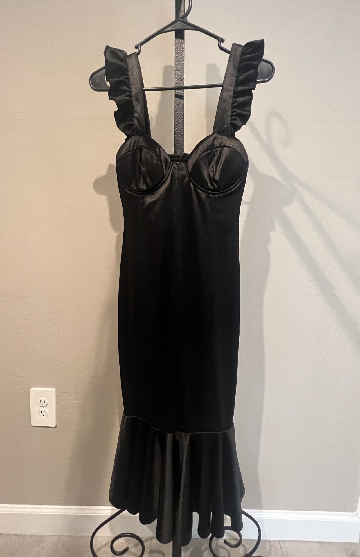Formal Midi Black Dress Mermaid Style Size Small