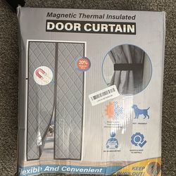 Magnetic Thermal Insulated Door Curtain, Fits Door Size 38" x 82",Durable Oxford Cloth