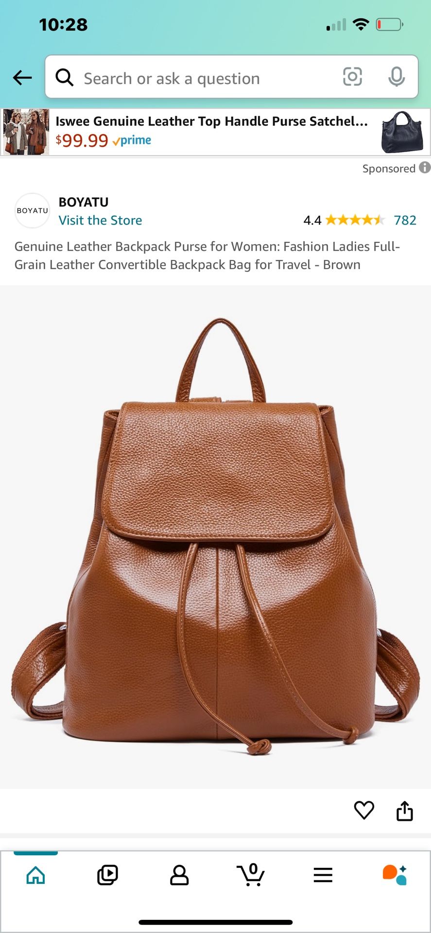 Genuine Leather Backpack Purse for Women Fashion Ladies Full Grain Leather Convertible Backpack Bag for Travel Brown for Sale in Bloomington CA
