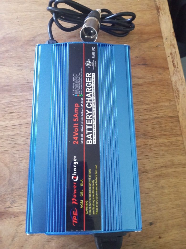 Mighty Max 24V 5A Wheelchair Battery Charger - Smart Charger With XLR Connector For Mobility Scooters