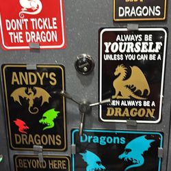 Dragon Tin Signs And Statues Prices Start At $10