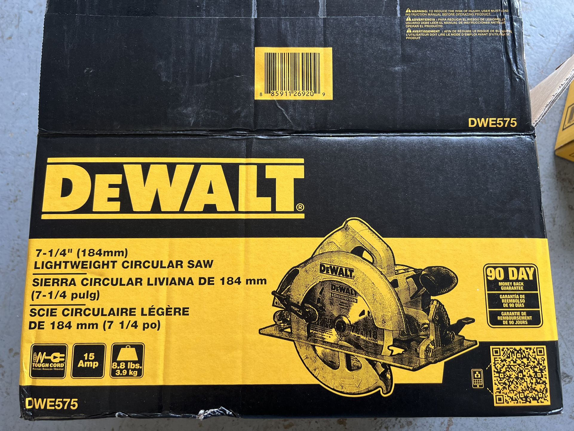 Dewalt Circular Saw DWE575 (corded) 7-1/4”