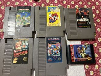 5 Nintendo games and 1 game sega